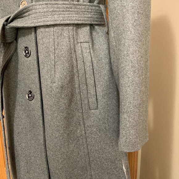 NWT Michael Kors light grey wool blend belted coat size small - Picture 5 of 10